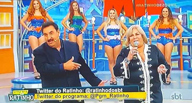  Selma Rios sendo lançada para todo o Brasil no Programa do Ratinho (Divulgação)