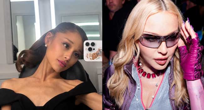 Ariana Grande e Madonna (Fotos: @arianagrande | @madonna | @jestfly.co | CO ASSESSORIA)