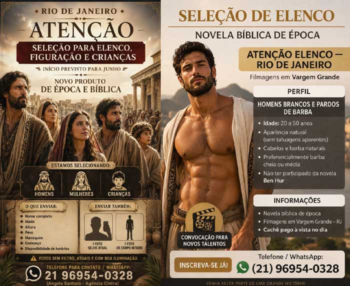 Ângelo Santoro - Agência Cintra - TV Record - Casting Atores e figurantes (Divulgação)
