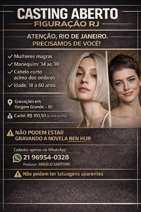 Ângelo Santoro - Agência Cintra - TV Record - Casting Atores e figurantes (Divulgação)