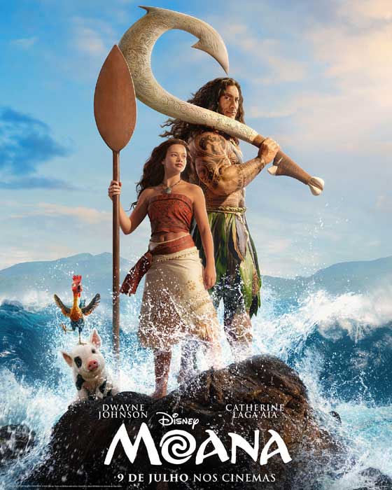 Lagaʻaia e Dwayne Johnson em Moana (Divulgação)