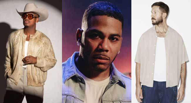 Nelly, NE-YO e Calvin Harris (Divulgação)