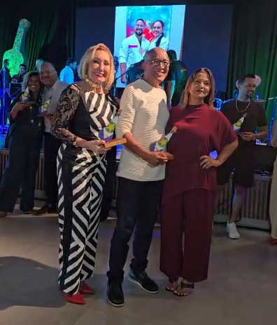 Lucy Regenold Fernandes, Mário Correa e Val Taques no Feijão VIP Cuiabano (Divulgação)